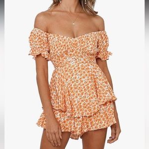 Floral Off the Shoulder Playsuit